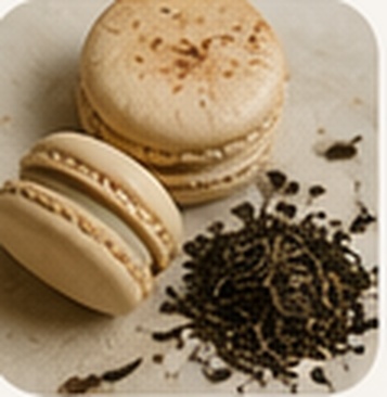 earl grey honey macarons with tea leaves