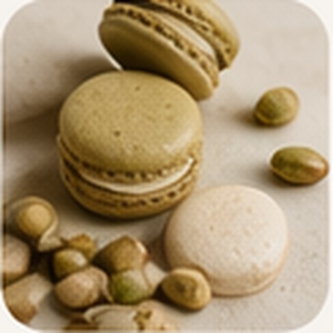 pistachio macarons with pistachios